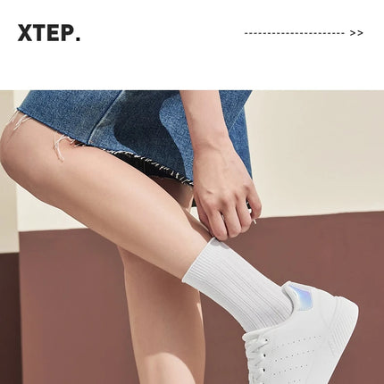 Xtep Scarpe da skateboard per donna 2025 Estate Leggero Durata Tempo libero Moda Lace Up Street Stlye Scarpe 874118310012