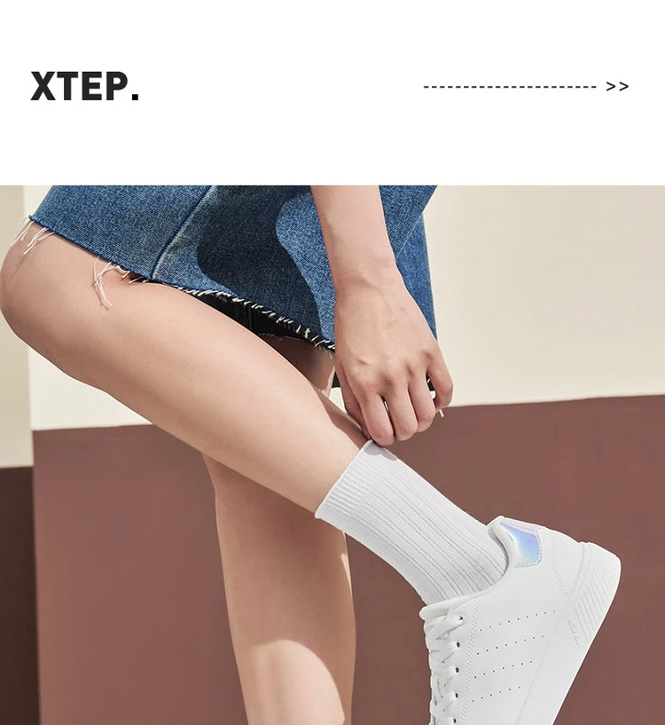 Xtep Scarpe da skateboard per donna 2025 Estate Leggero Durata Tempo libero Moda Lace Up Street Stlye Scarpe 874118310012