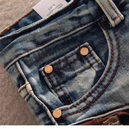 Summer Women Kpop Jean Shorts Abi Y2K 2000s Ripped Denim Hot Pants Grunge Gyaru Japanese American Retro Cyber Punk Harajuku Tide PlatiNum