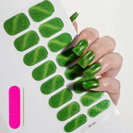 UV Semi-Cured Gel Nail Wraps Stickers Strips French Long Lasting Full Cover LED Gel Semi Cured Nail Sliders For Nail Extension &