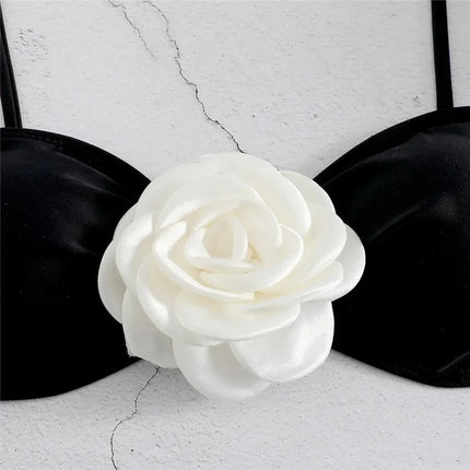 Costume da Bagno Sexy con Fiori e Fascia, Bikini a Perizoma 2025, Costumi da Bagno Donna con Lacci, Set Bikini Brasiliano, Biquini Mujer platinumshop