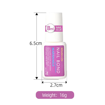Nail Polish Adhesive, Brush-Equipped, Fast-Drying Glue, Suitable for Nail Salons for Attaching Rhinestones and Nail Pieces. High-Strength Nail Polish.