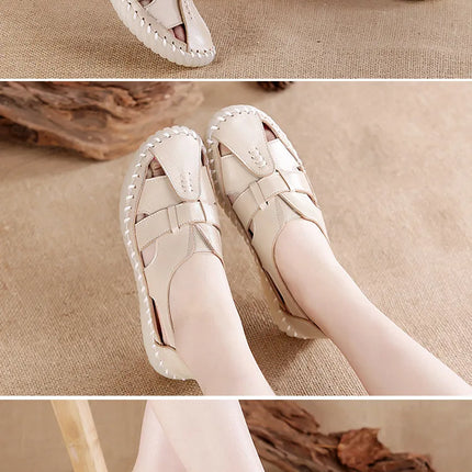 Sandales Femme - Nouveau Design 2026 - Sandales en Cuir de Vachette de Première Qualité