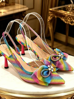 Ultimi Sandali da Donna di Lusso con Diamanti e Cristalli, Tacchi Alti alla Moda, Eleganti Scarpe Italiane da Donna per Feste