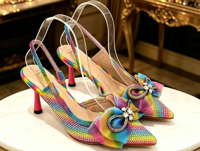 Ultimi Sandali da Donna di Lusso con Diamanti e Cristalli, Tacchi Alti alla Moda, Eleganti Scarpe Italiane da Donna per Feste