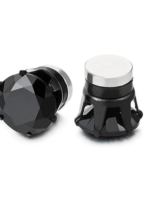 1 paio di orecchini a clip con orecchio magnetico forte in cristallo per uomo donna orecchini con magnete zircone rotondo punk regalo di gioielli non penetranti platinumshop