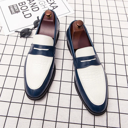 Moda Bianco Rosso Blu Mix Patchwork Scarpe casual per uomo Designer Penny Mocassini Abito da ballo formale per matrimonio Calzature per ritorno a casa