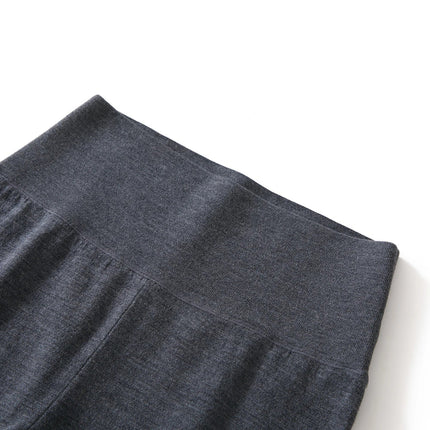 100% fine spun wool knitted pants for women, soft and comfortable thin wool leggings, slim fit solid color leggings PlatiNum