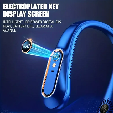 2025 Nuovi best seller Ventilatore da collo indossabile Condizionatore d'aria portatile Ventilatore da collo senza lama Dispositivo di raffreddamento dell'aria 5 marce e schermo a LED