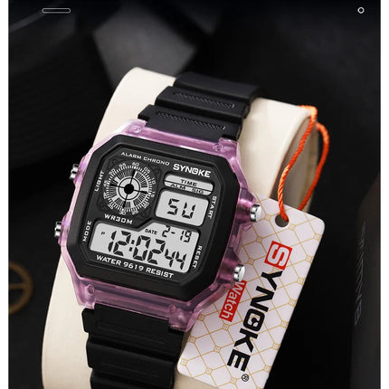 SYNOKE Digital Watches uomo sport luminoso multifunzione impermeabile orologio da polso da donna all'aperto e in esecuzione studente sette luci platinumshop