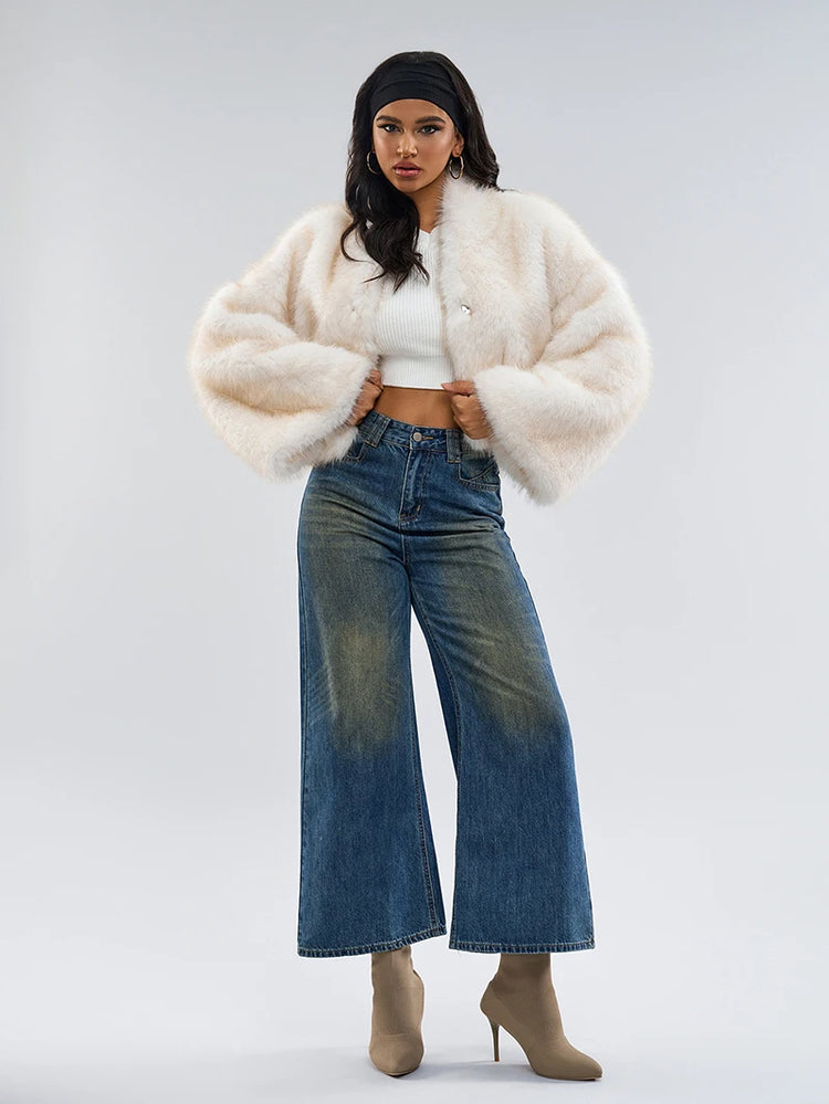 ZADORIN Luxury Trend Short Mink Coat Winter Faux Fur Coats Woman Clothing Oversized Fluffy Faux Fur Jacket Woman Fur Faux Coat