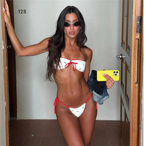 2025 Bandeau Biquini Bikini sexy Costume da bagno donna Push Up Costumi da bagno Donna Con spalline Costumi da bagno Tuta verde Beachwear Costume da bagno platinumshop