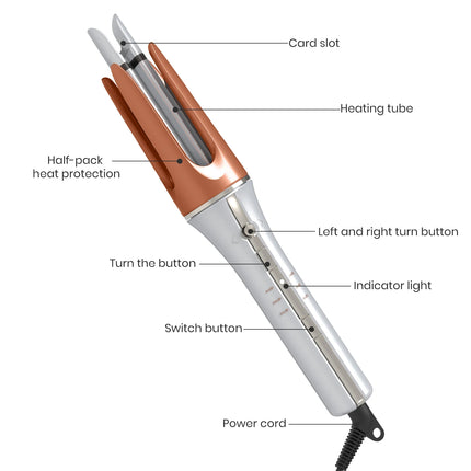 Auto Rotating Hair Curler 3 grades 33mm Silver Automatic Curling Iron  Female Hair Styling Tool Big Wave beauty salon Tool