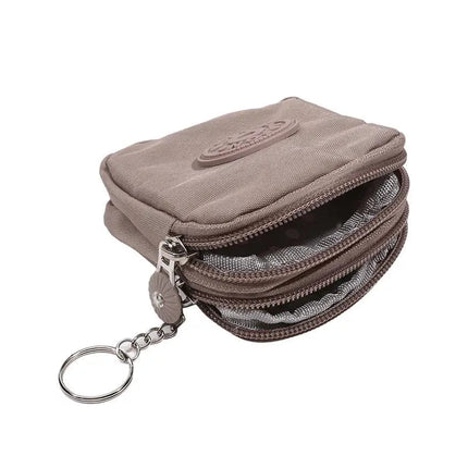 Mini Nylon Waterproof Coin Purses Key Bag Wallets Portable Square Small Card Holder Zipper Zero Wallets Card Bags Headphone Bags PlatiNum