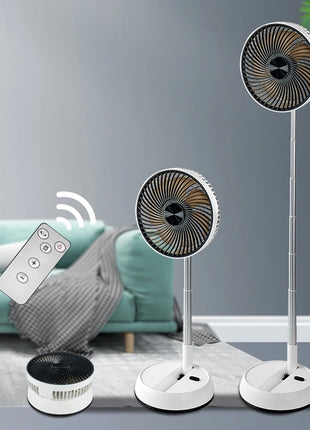 Ventilatore portatile oscillante in piedi con telecomando Ventilatore da tavolo pieghevole Ventilatore a piedistallo alimentato a batteria ricaricabile per il campeggio