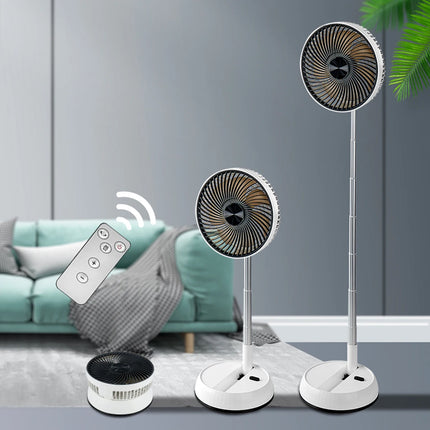 Ventilatore portatile oscillante in piedi con telecomando Ventilatore da tavolo pieghevole Ventilatore a piedistallo alimentato a batteria ricaricabile per il campeggio