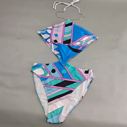 Costumi da bagno di lusso da donna con foulard, set bikini con foulard, abbigliamento da spiaggia platinumshop