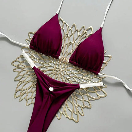 Micro Bikini 2026 Push Up Costumi da bagno donna Costumi da bagno sexy Bikini brasiliano Perizoma Biquini Costume da bagno solido Costumi da bagno estivi platinumshop