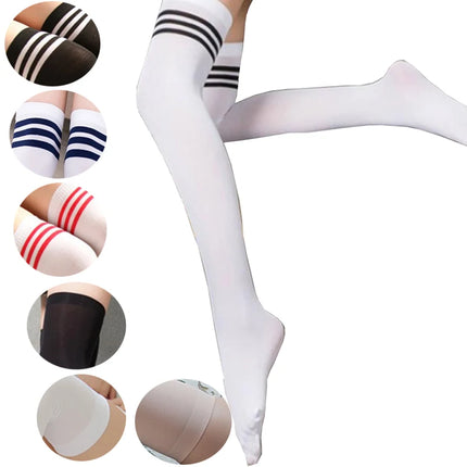 Thigh High Socks Sexy Striped Long Socks for Women Over the Knee Socks for Women Nylon Leg Warmers for Women