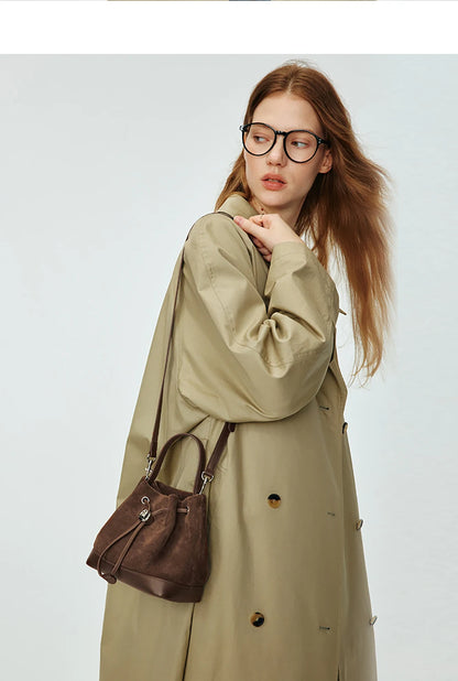 LA FESTIN Original New Women Bag Luxury Suede Bag Leather Handbag Winter Bags Fashion Shoulder Bag Bucket Bag Crossbody Bag