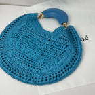 Borsa a Tracolla in Paglia di Rafia con Patchwork in Pelle, Versatile Borsa da Spiaggia per Donne, Ideale per Vacanze e Viaggi
