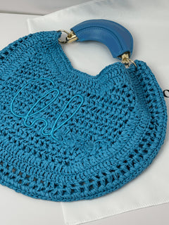 Borsa a Tracolla in Paglia di Rafia con Patchwork in Pelle, Versatile Borsa da Spiaggia per Donne, Ideale per Vacanze e Viaggi