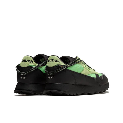 Reebok Classic Leather Running Shoes Unisex Low Top Black/Green H06244