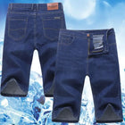 Pantaloncini di jeans da uomo estivi Nuovo stile Ricamo sottile Business Casual Jeans corti dritti Abbigliamento di marca maschile azzurro cielo