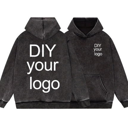 Washed Retro Hoodies 5 Colors 100%Cotton Hoody Customized Personalized Pattern Customization Pullover Team Logo Company Logo