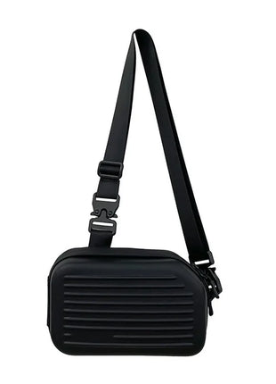 Borsa a tracolla rigida nera, leggera e portatile, per adulti, ideale per il trasporto quotidiano, lo shopping, le brevi camminate all'aperto e l'uso quotidiano.