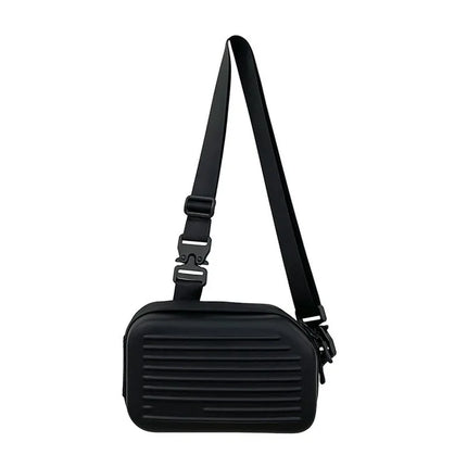 Borsa a tracolla rigida nera, leggera e portatile, per adulti, ideale per il trasporto quotidiano, lo shopping, le brevi camminate all'aperto e l'uso quotidiano.