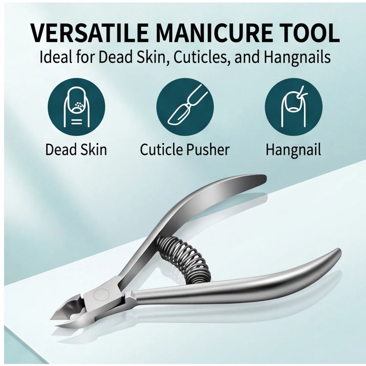 Professional Pedicure Nail Tools: Double Springs Cuticle Trimmer, Sharp Blade Clippers for Nail Art & Care