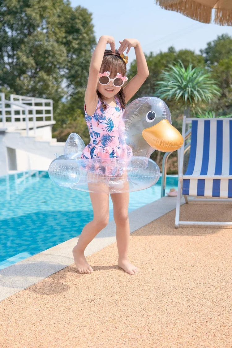 Rooxin Flamingo Nuoto Cerchio Bambino Infantile Galleggiante Piscina Anello di Nuoto Con Parasole Sedile Galleggiante Estate Spiaggia Piscina Festa Giocattoli