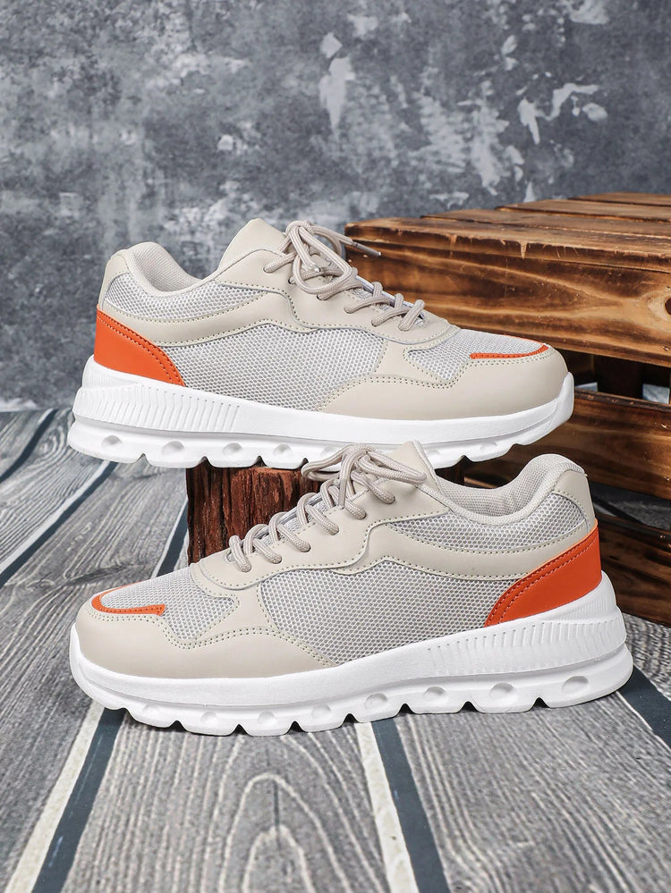 VEAMORS Unisex Mesh Running Shoes Lightweight Breathable Sports Sneakers Elastic Soft Sole Footwear for Walking Gym Fitness PlatiNum