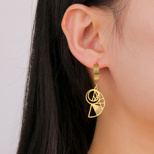 LIKGREAT Orecchini a spirale vuoti Orecchini pendenti con ciondolo a forma di lumaca geometrica per le donne Regalo di gioielli minimalisti Nuove tendenze