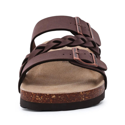 Crestar Sandali con pedana in sughero da donna Sandali scorrevoli slip-on con fibbia alla moda da donna Nuove pantofole comode estive con supporto per l'arco plantare