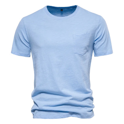 Men's 100% Cotton T-Shirt Soft Casual Fitness Summer Thin T-Shirts Men's Home Wear O-Neck Short Sleeve Solid T-Shirt for Men