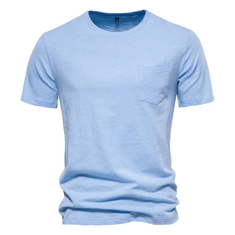 T-shirt da uomo in cotone 100% Casual morbida Fitness Estate T-shirt sottili Abbigliamento per la casa da uomo O-Collo Manica corta Soild T Shirt per uomo
