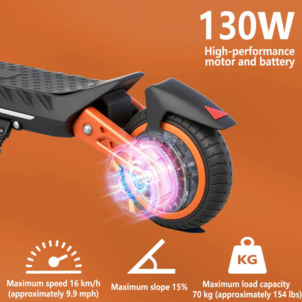 Monopattino elettrico per bambini dai 6 ai 14 anni, monopattino elettrico pieghevole da 6,5 pollici con schermo LED regolabile a 3 livelli, monopattino elettrico leggero per bambini con luci, autonomia massima di 15/7/