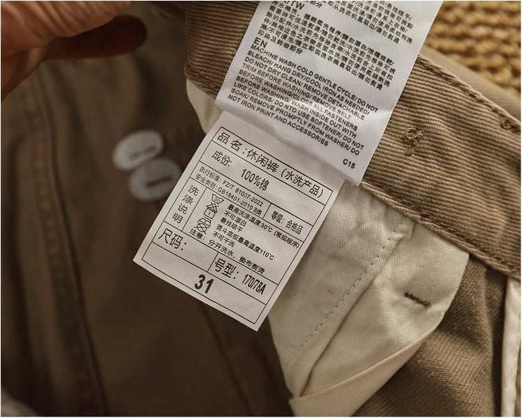 Autumn And Winter New American Retro 100% Cotton Multi-pocketed Washed Old Straight Casual Pants Loose Fashion Cargo Trousers