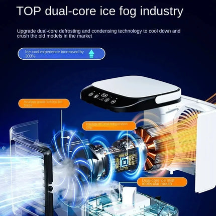 HOMEFISH Umidificatore da Tavolo Silenzioso per Uso Domestico, Ventilatore Portatile USB con Nebulizzatore e Funzione di Raffreddamento