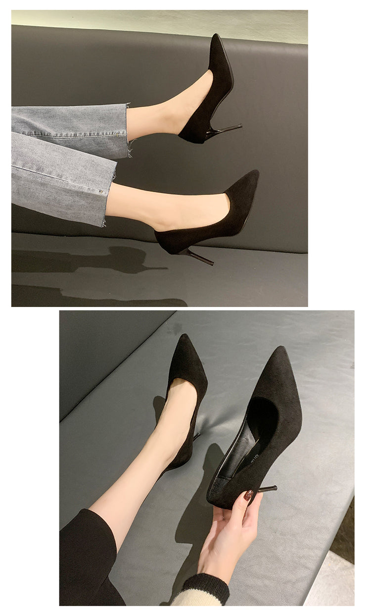 Donne Nuovi Sandali Con Tacco Medio Nero 6-8-10 cm A Punta Tacco Sottile Baotou Banchetto Scarpe Con Tacco Alto Scarpe Da Donna Tacones Mujer