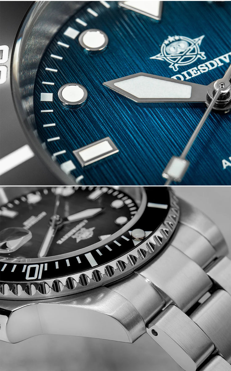 ADDIESDIVE Dive Watch Men NH35A Automatic 200M Waterproof Sapphire Crystal Ceramic Bezel Luminous Steel Wristwatch AD2078