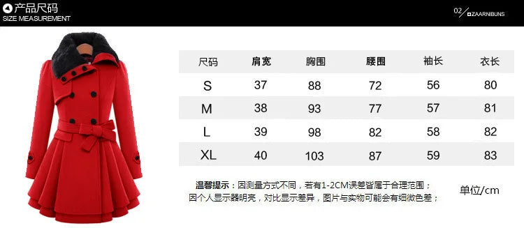 women woolen coat 2026 New fitted mid-length woolen coat double-breasted thickened overcoat + belt women's clothing