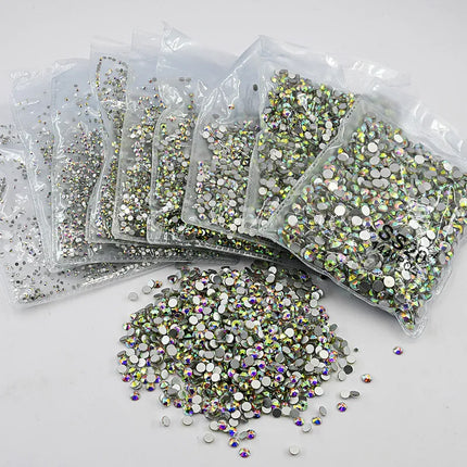 1440pcs Nail Clear/AB Glass Strass FlatBack Crystal Rhinestone (SS3-SS20)3D Nail Gem Stones Non-HotFix Nail Rhinestone 1.3-4.8mm