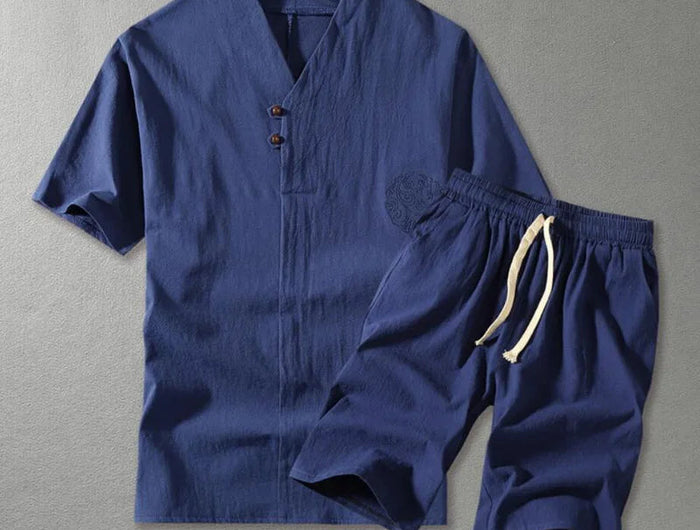 Men's Clothing Large Size Tracksuit 8XL 9XL Linen Short T-shirt Summer Suit 160kg Clothing Track Suit 5XL Cotton Husband Set PlatiNum
