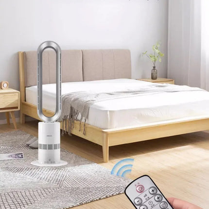 Ventilatore a Torre Senza Pale Angelo Tedesco 220V, Purificatore d'Aria e Riscaldatore 2 in 1 per Uso Domestico QDW