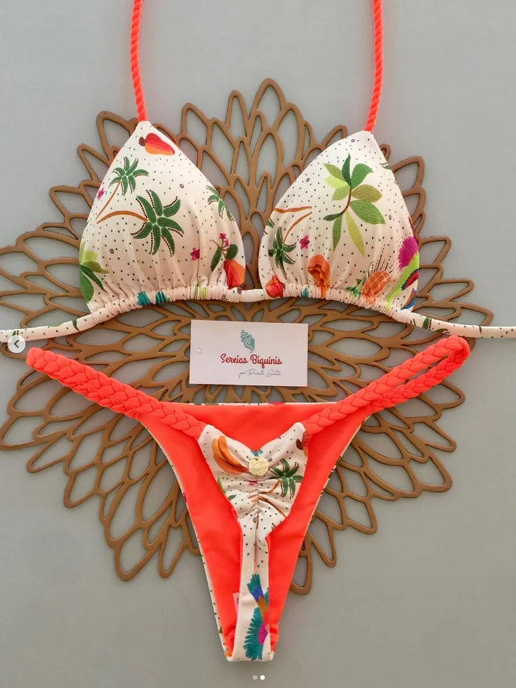 Micro Bikini 2026 Push Up Donna Costumi da Bagno Sexy Brasiliani Set Bikini Perizoma Stampa Biquini Abbigliamento Mare Estivo