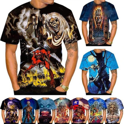 Custom T-shirt Nostalgic Fashion 3D Printed Heavy Metal Music Devil Cool Summer Fashion