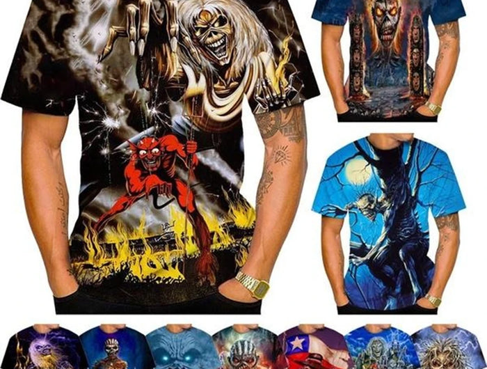Custom T-shirt Nostalgic Fashion 3D Printed Heavy Metal Music Devil Cool Summer Fashion